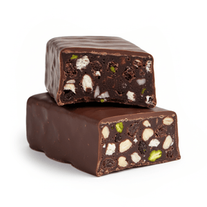 Barretta iperproteica cioccolato mandorle pistacchio senza glutine