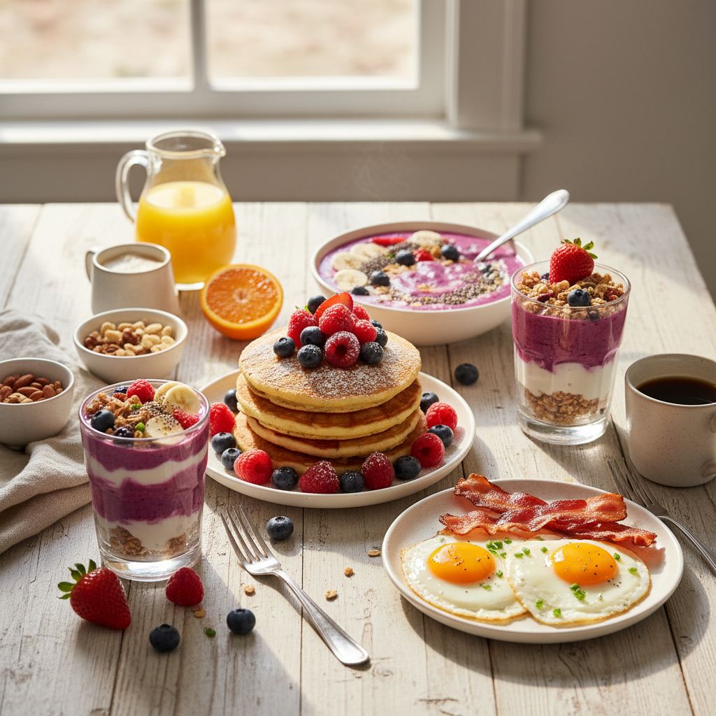 proteinreiche Rezepte Frühstück Pfannkuchen Smoothies Snacks