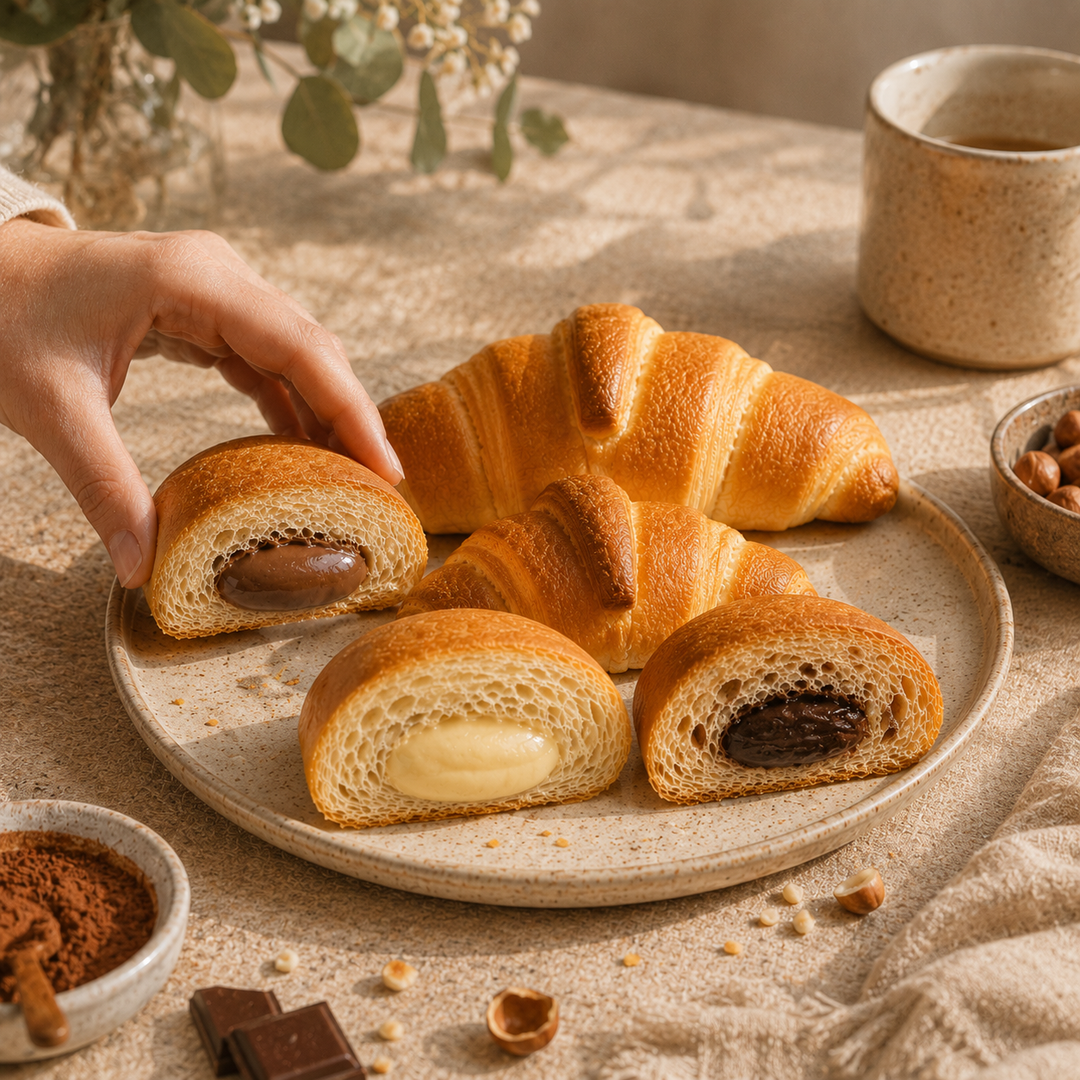 Croissant chocolate-avellana hiperproteico, envase individual de 50 g