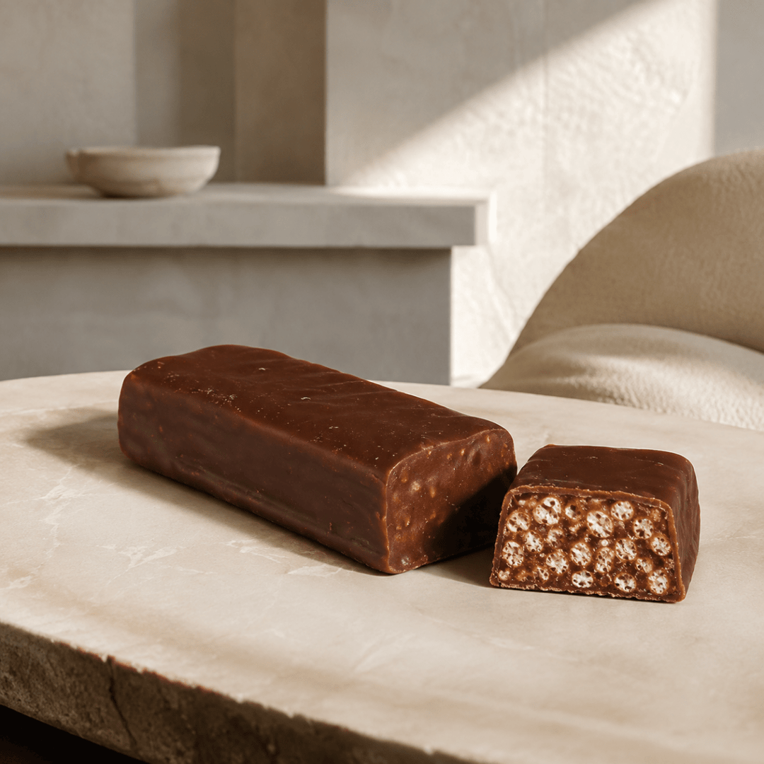 Barre hyperprotéinée chocolatée caramel cacahuètes 44 g sans gluten - Mincidelice
