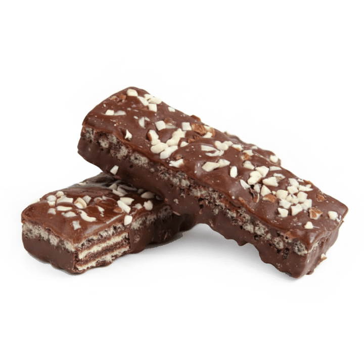 Barre protéinée double chocolat décadence effet crunch sans gluten - Mincidelice