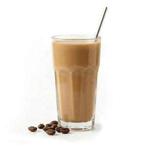 Bebida proteica de cappuccino caliente o frappé sin gluten