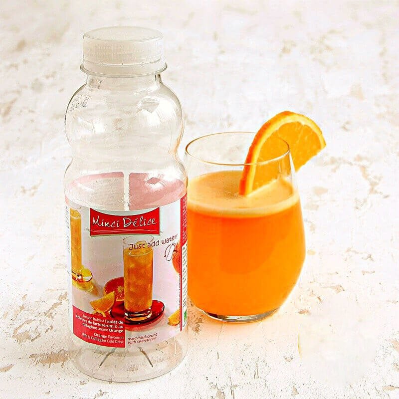 Bouteille boisson hyperprotéinée orange sans gluten - Mincidelice