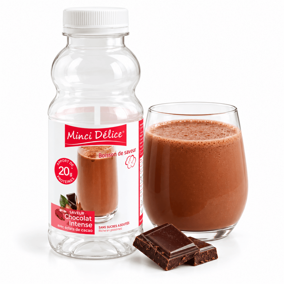 Bouteille milk-shake hyperprotéinée chocolat sans gluten Anti Gaspi DLUO 30/09/2026 - Mincidelice