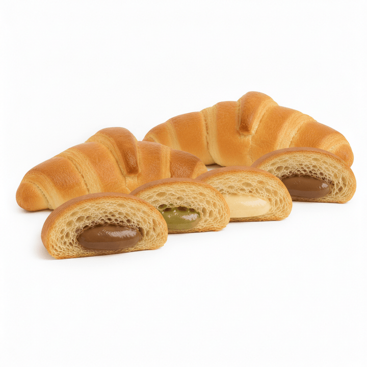 Lot de 8 croissants protéinés (Vanille, Chocolat, Pistache, Noisette) - Mincidelice