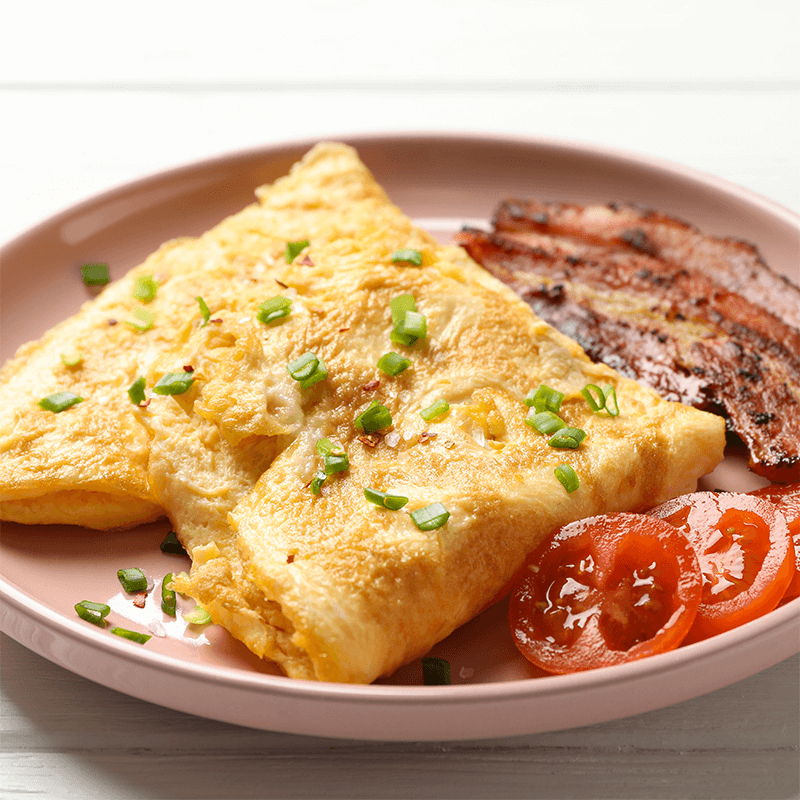 Omelette bacon fromage - Mincidelice