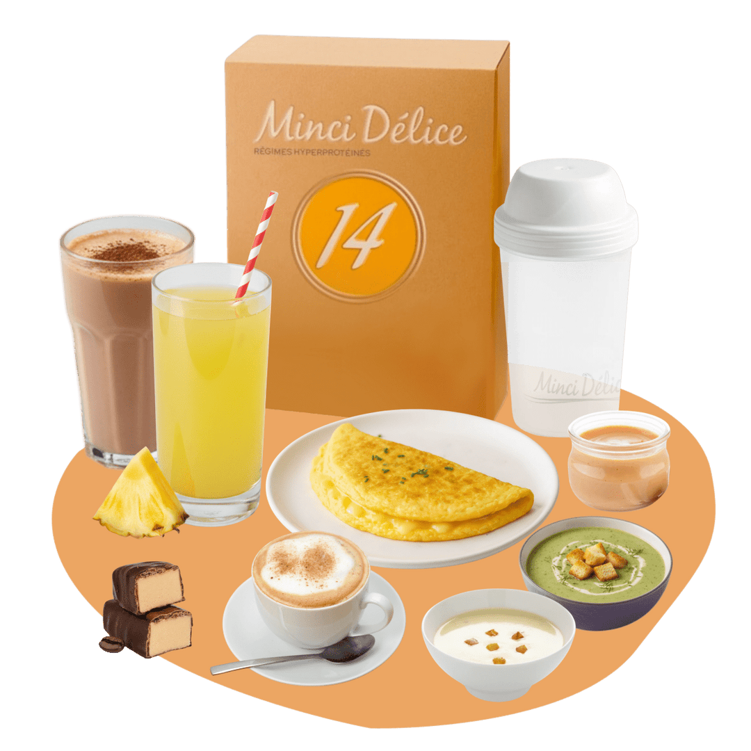Régime hyperprotéiné 14 jours 33 produits boissons variées - Mincidelice
