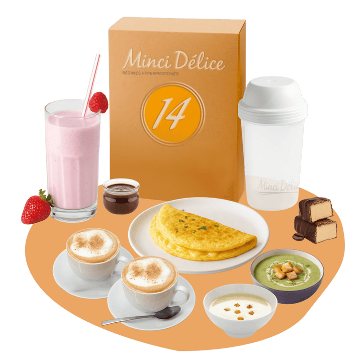 Régime hyperprotéiné 14 jours Boissons cappuccino - Mincidelice