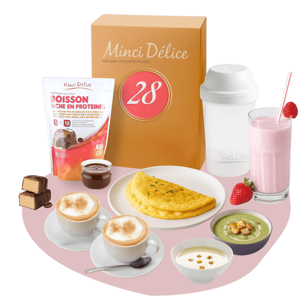 Régime hyperprotéiné 28 jours Boissons cappuccino - Mincidelice