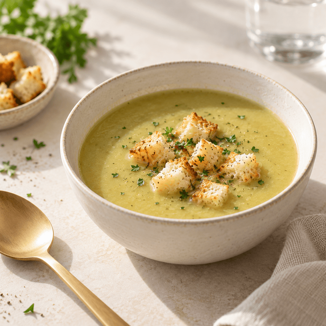 Soupe hyperprotéinée légumes verts et petits croûtons - Mincidelice