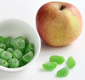 Bonbons gummy protéinés à la pomme verte