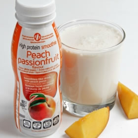 Bouteille smoothie pêche passion hyperprotéiné UHT