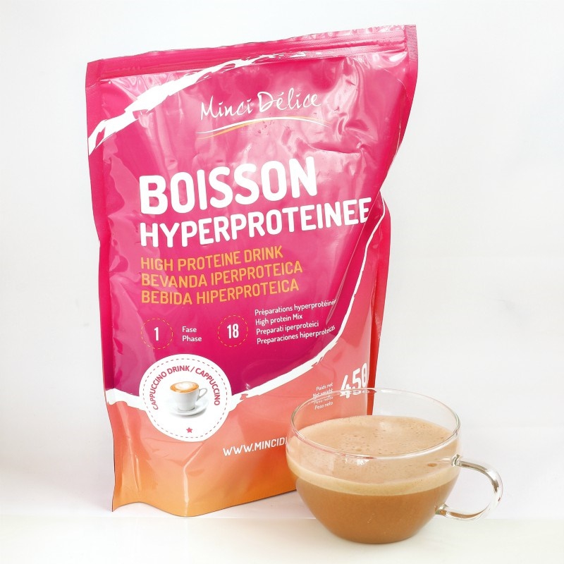 Bebida Hiperproteica Cappuccino Maxi Bolsa 450g para dieta Bebida Hiperproteica Cappuccino Maxi Bolsa 450g para dieta