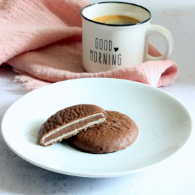 Biscuit protéiné gaufré cacao noisettes