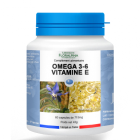 Omega 3/6 Vitamine E 60 capsules de 715 mg complément alimentaire