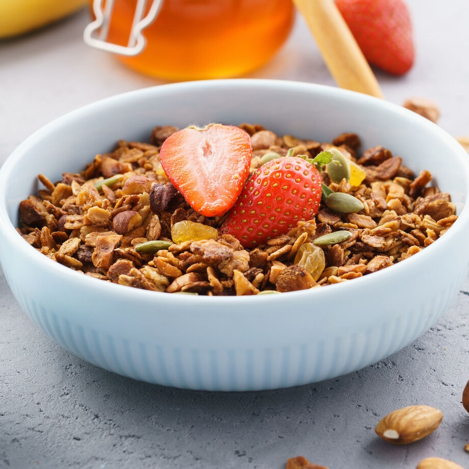 Granola hyperprotéiné aux 3 Graines lin brun tournesol courge