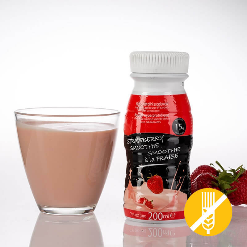 Substitut de repas Milk-Shake Fraise Sans gluten pour régime