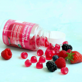 Gummies Beauté 60 bonbons saveur fruits rouges