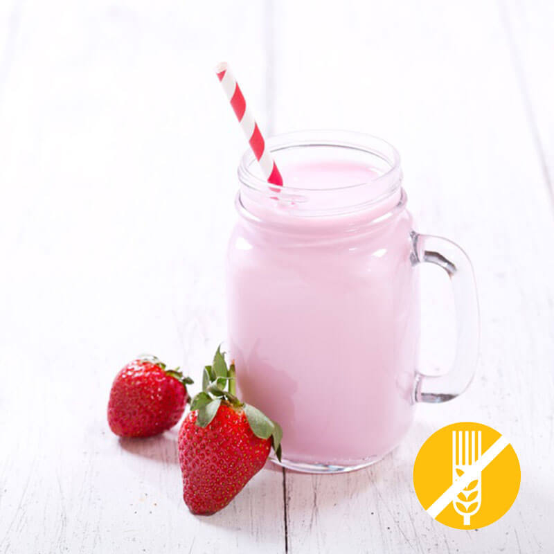 Substitut de repas Milk-Shake Fraise Sans gluten pour régime