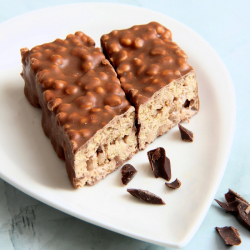 Barre fluffy praliné chocolat croustillante